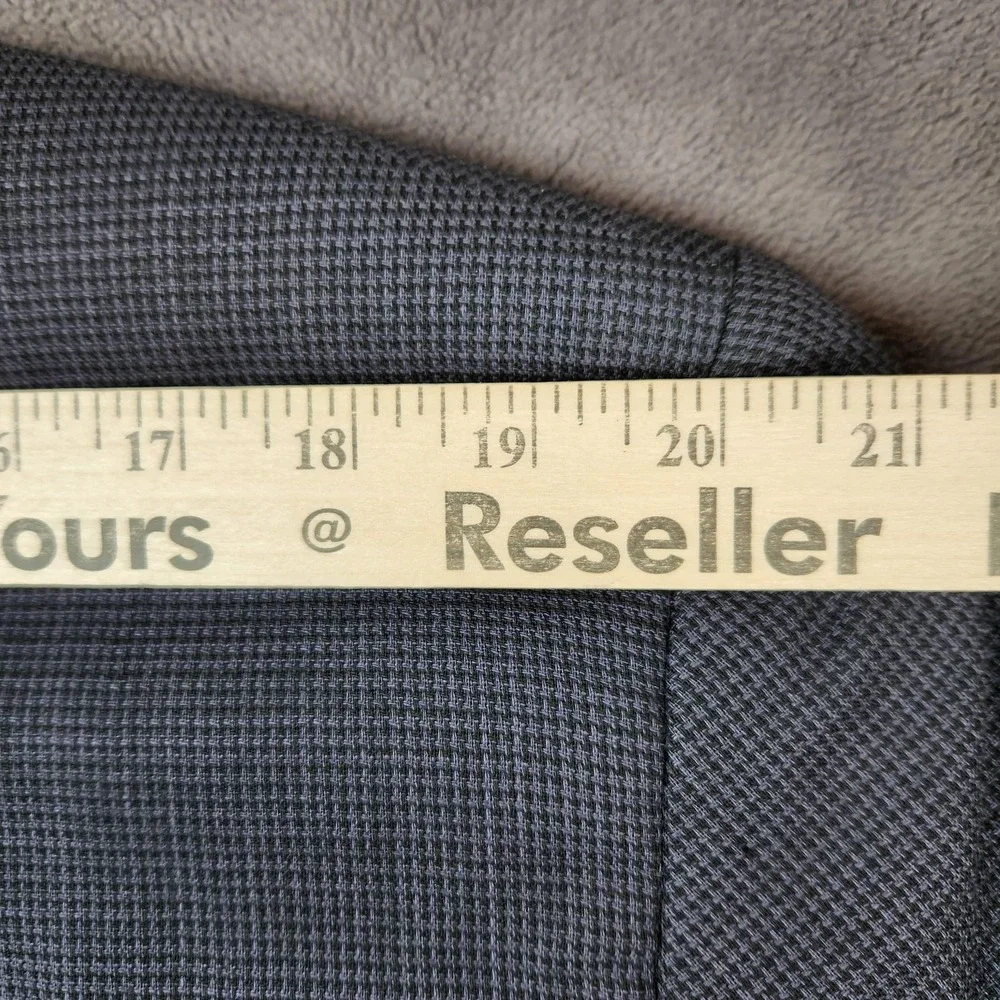 Jones New York Blazer Mens 42R Navy‎ Blue Wool 3 Button Micro Check Sport Coat